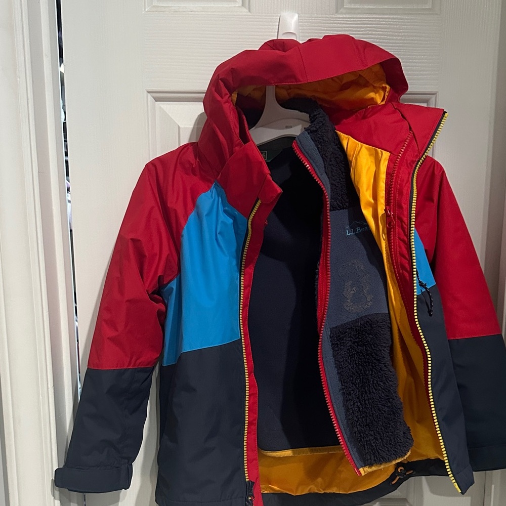 L.L. Bean Kids ski/winter 2in 1  Jacket - Red, Blue, Yellow